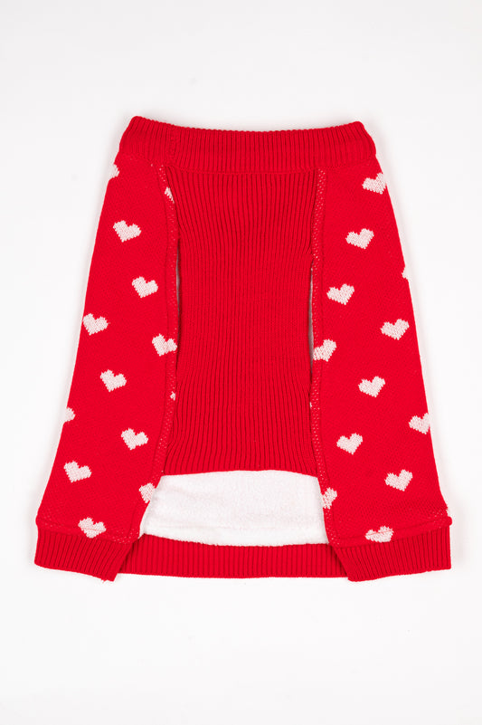 Petsnugs Red Heart Sweater for Cats