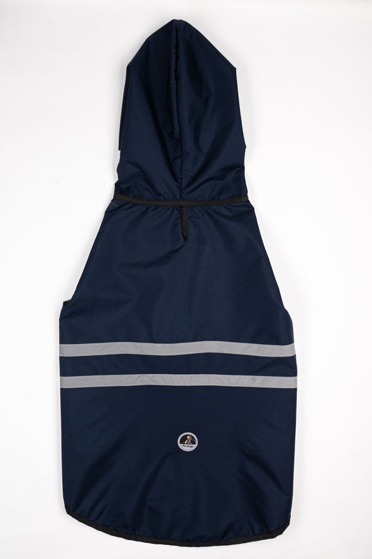 Navy Blue Reflective Raincoat
