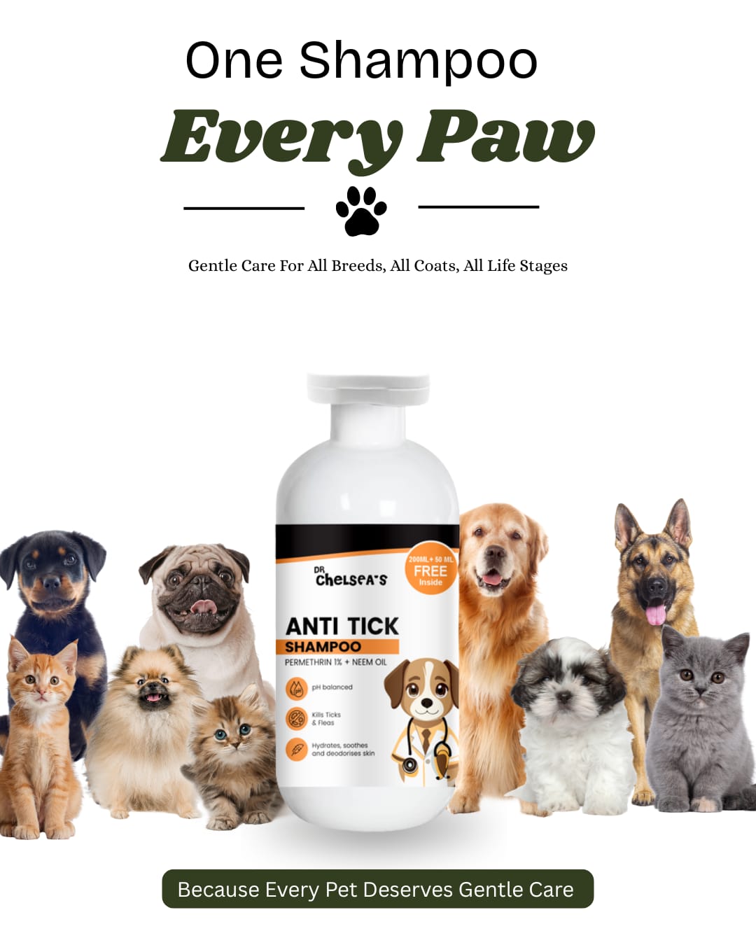 Dr Chelsea Anti Tick Shampoo - 250 mL