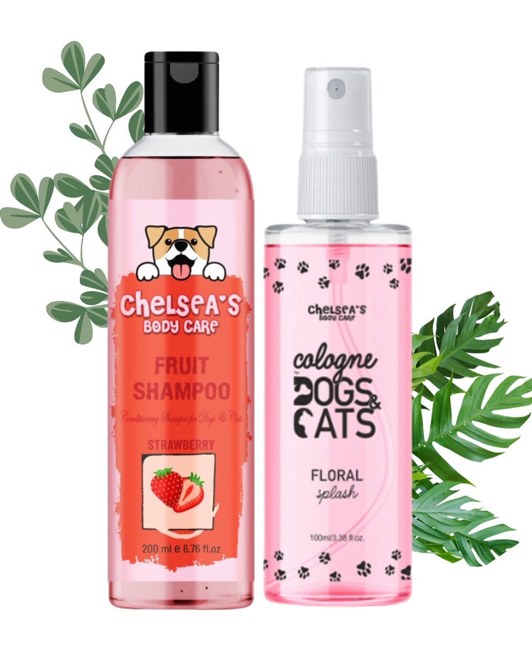 Strawberry Fruit Shampoo & Cologne Dog Perfume Spray Combo || 200 ml + 100 ml