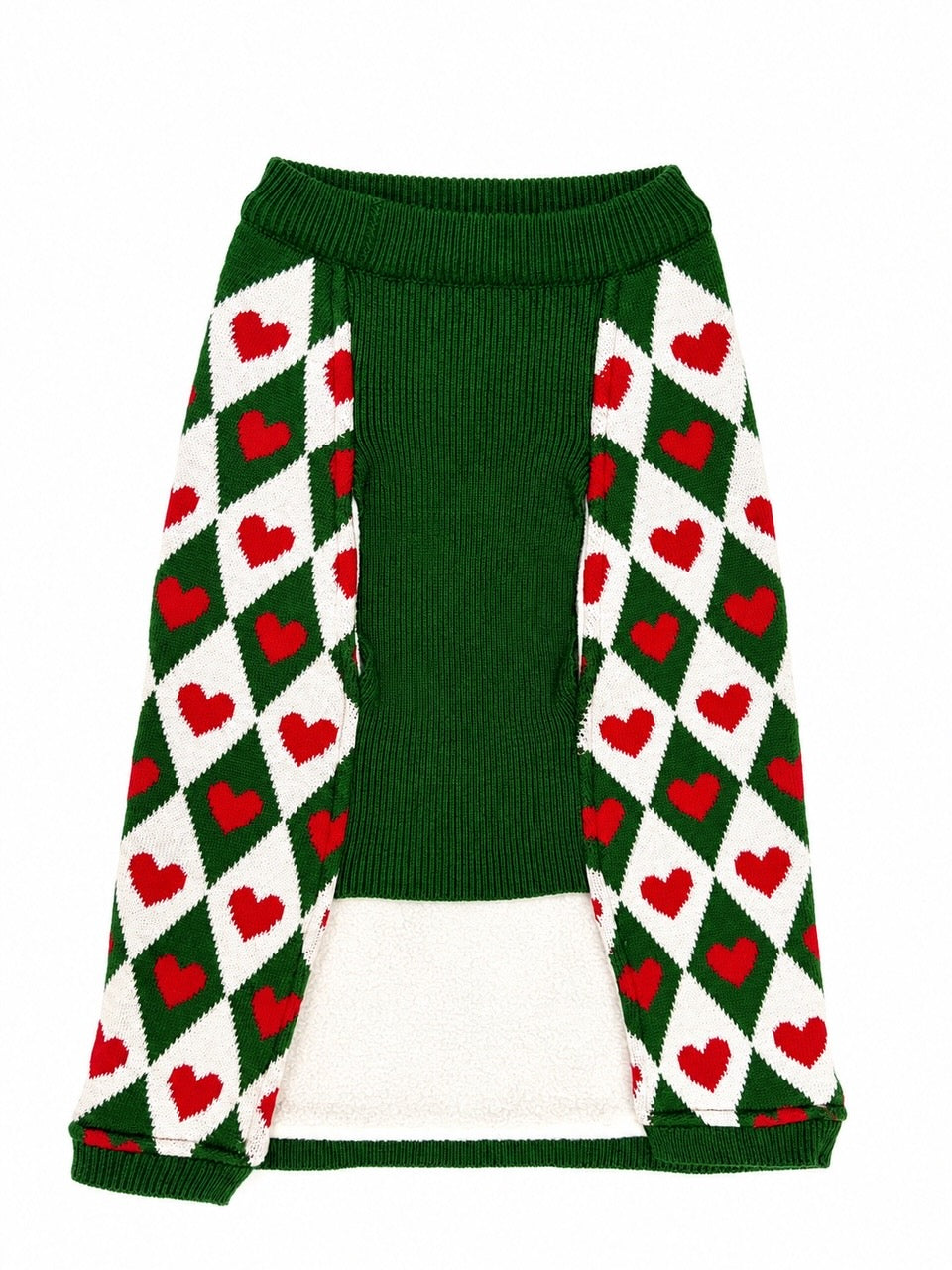 Petsnugs Green Heart Sweater for Cats