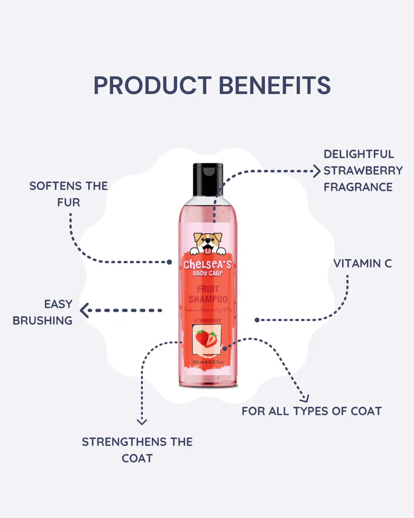 Chelsea's Shampoo Set Of 3 || Orange, Strawberry, Green Apple Fruit Shampoo - 200ml each