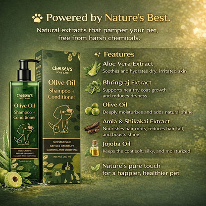 Chelsea’s Body Care Olive Oil Shampoo + Conditioner for Dogs