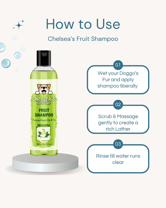 Green Apple Fruit Shampoo & Cologne Dog Perfume Spray Combo || 200ml + 100 ml