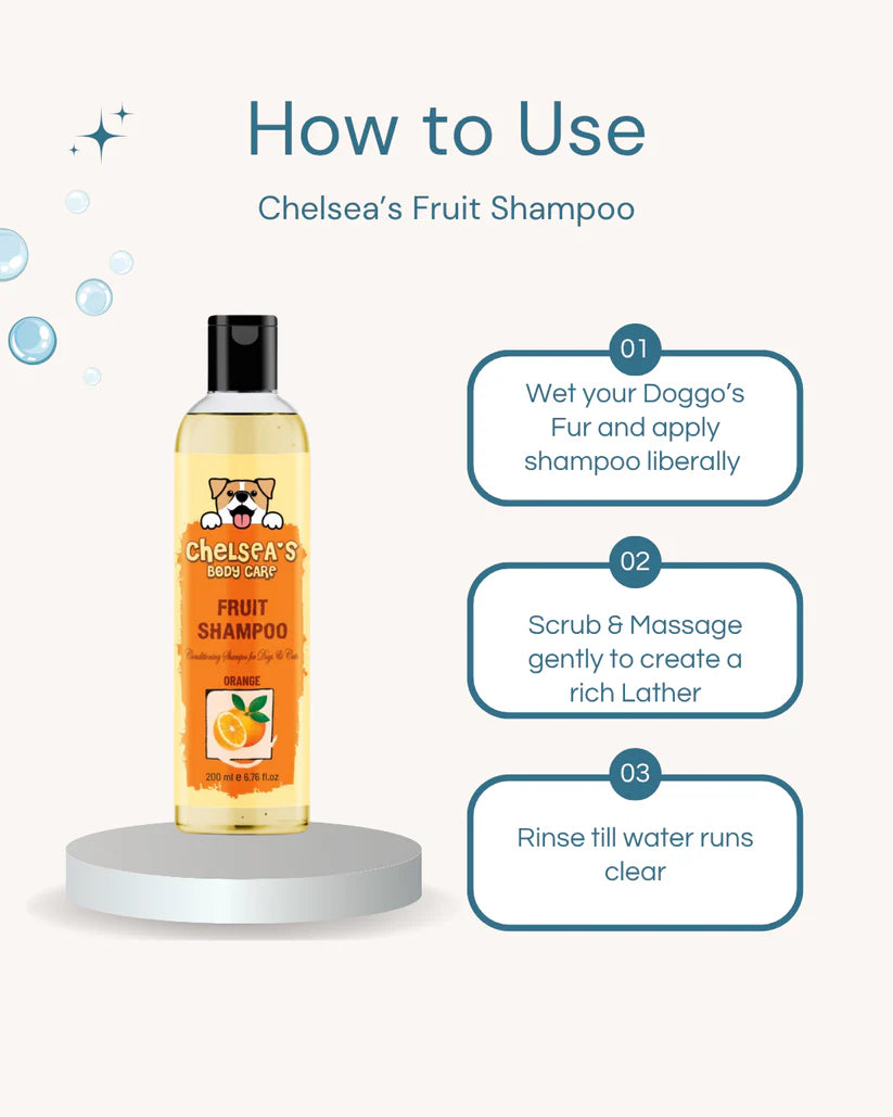 Chelsea's Shampoo Set Of 3 || Orange, Strawberry, Green Apple Fruit Shampoo - 200ml each