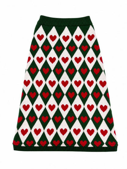Petsnugs Green Heart Sweater for Cats