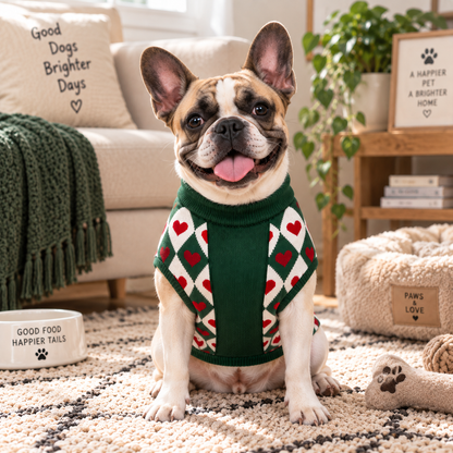 Petsnugs Green Heart Sweater