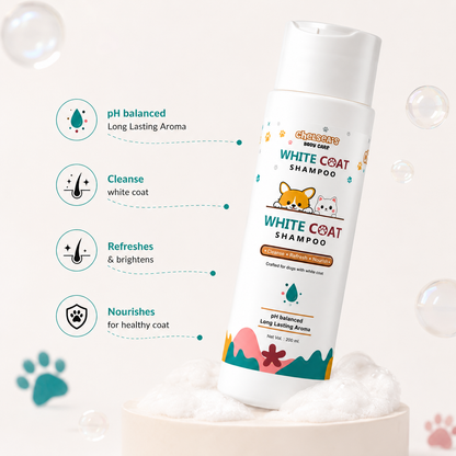 Chelsea's White Coat Shampoo for Dogs – pH Balanced Dog & Cat Shampoo with Oatmeal & Vitamin E, 200 ml