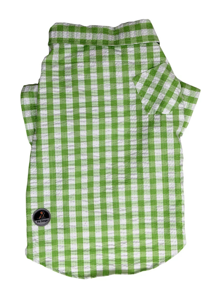 Green Check Shirt With Bow