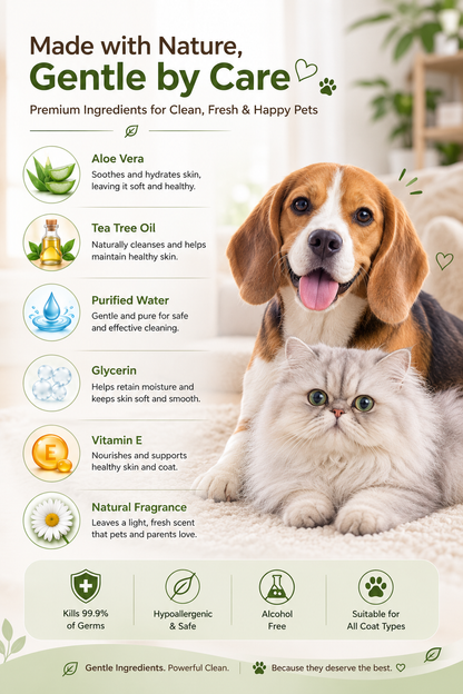 Chelsea’s Body Care Antibacterial Pet Wipes for Dogs & Cats – 80 Wipes
