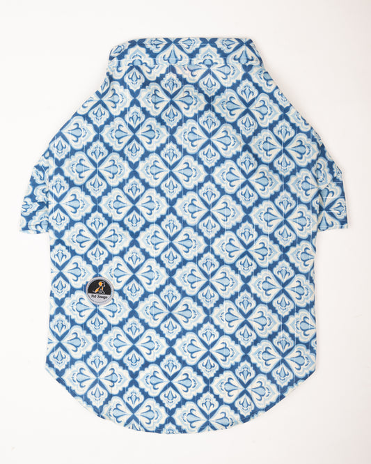 Traditional Blue Printed Kurta for Cats