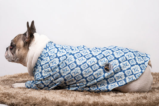 Traditional Blue Printed Kurta for Dogs