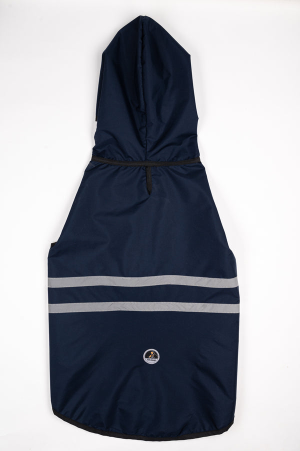 Navy Blue Reflective Raincoat for Cats