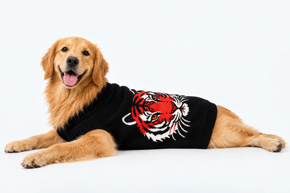 Black Tigerknit Sweater