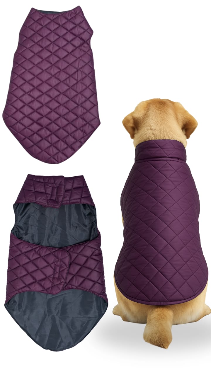 Petsnugs Wine Puffer Quilted Jacket