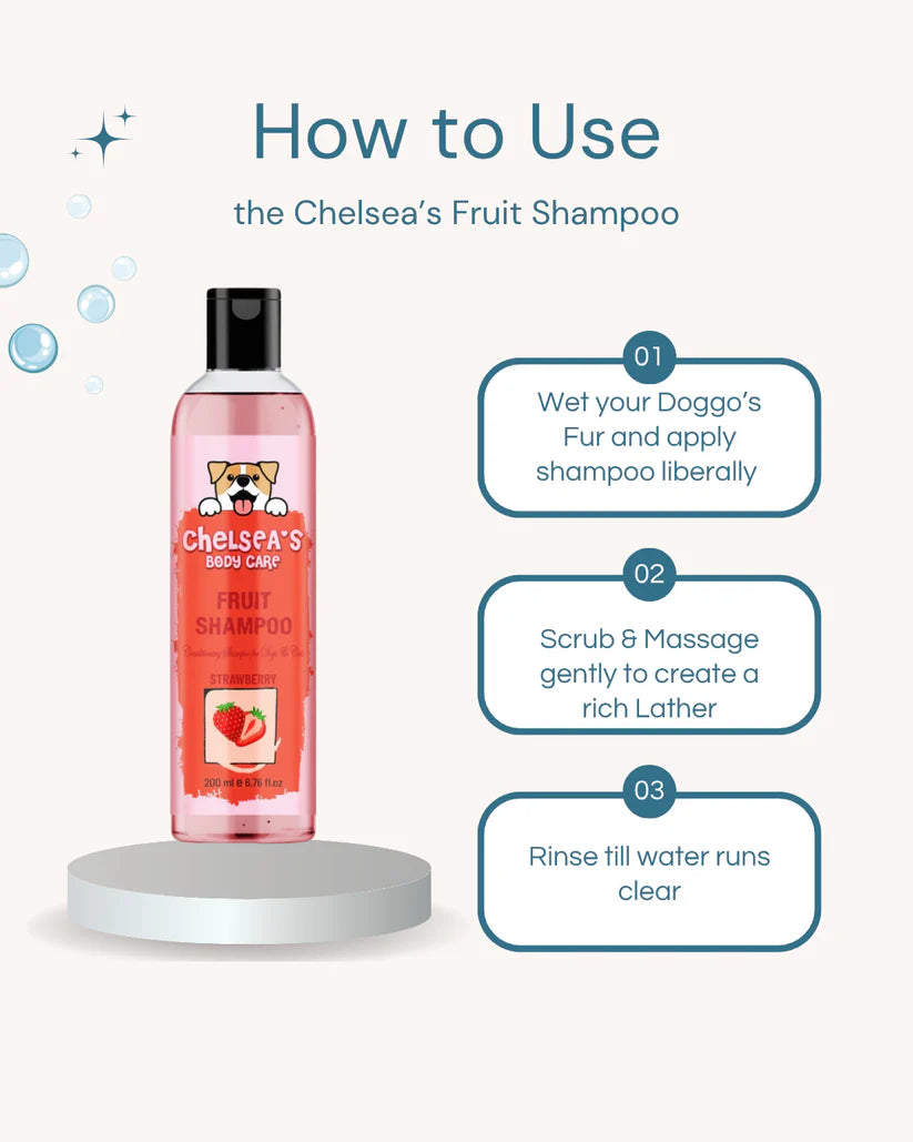 Chelsea's Shampoo Set Of 3 || Orange, Strawberry, Green Apple Fruit Shampoo - 200ml each