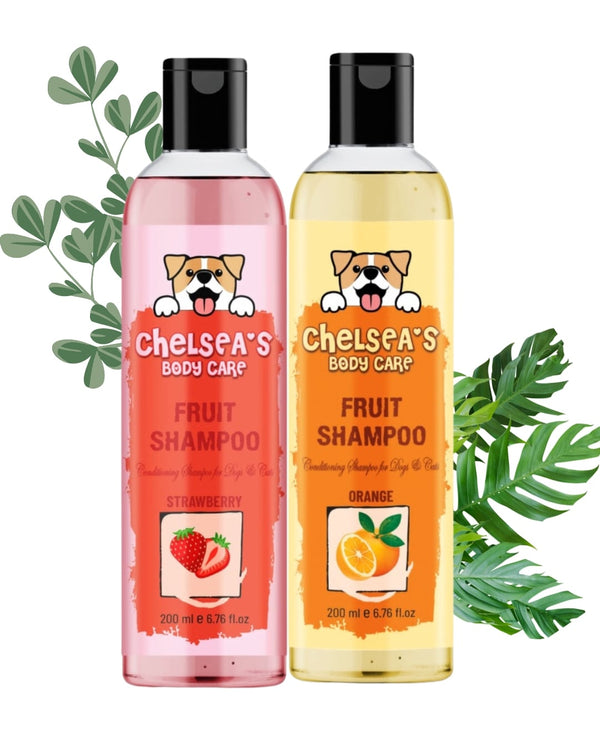Orange & Strawberry Shampoo Combo for Dogs & Cats | |  200ml x 2